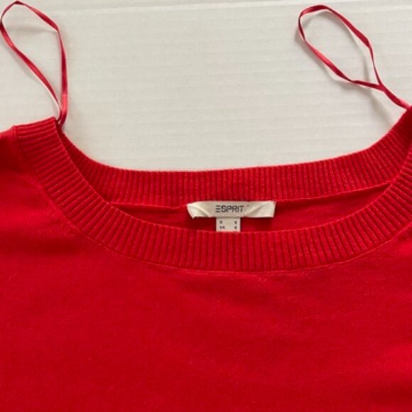 Esprit oversize soft red crop sweater top with tie string size US Small - Picture 5 of 8